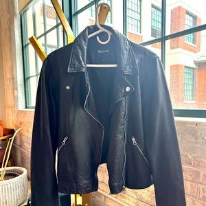 Brand new, never worn Madewell black leather jacket - Size XL